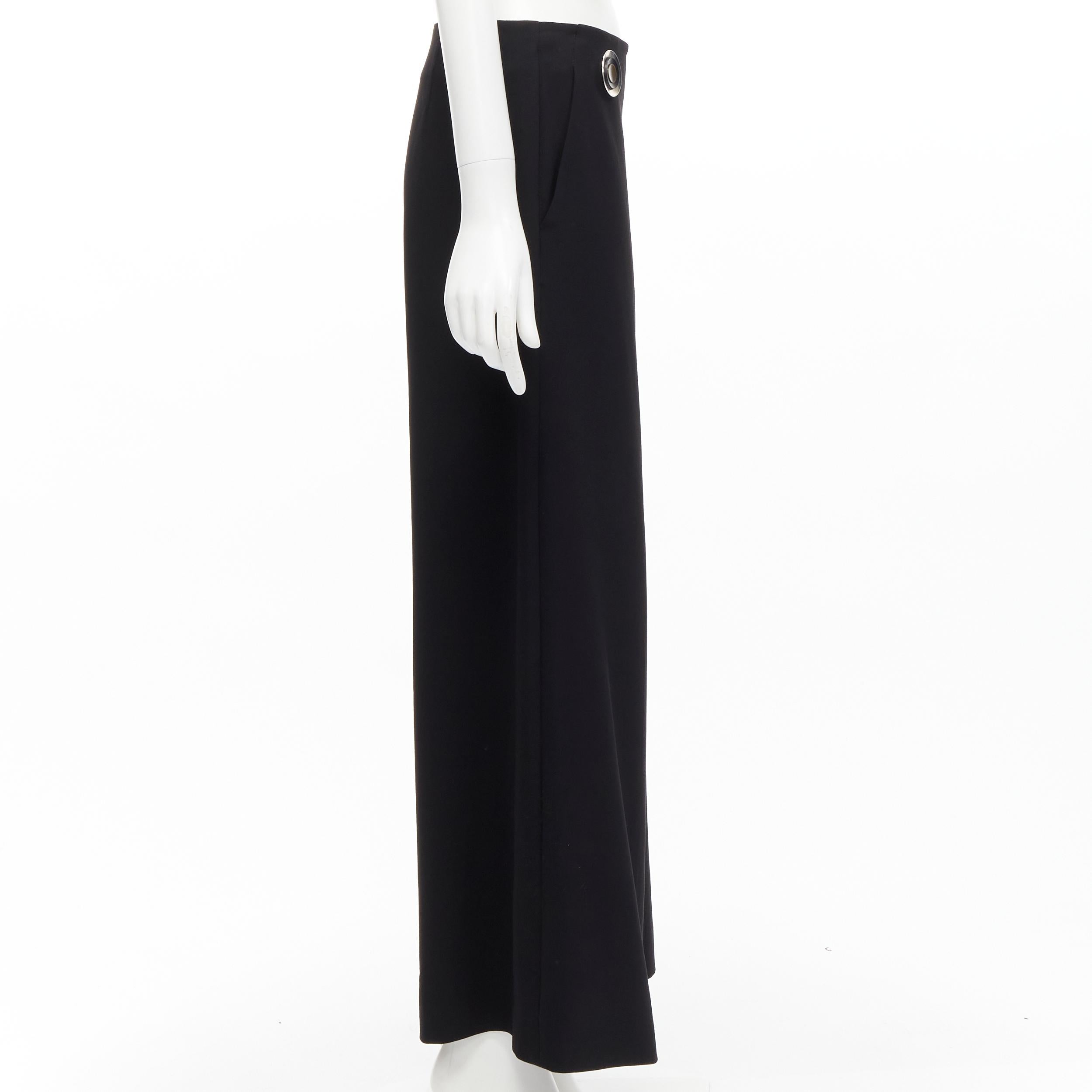 STELLA MCCARTNEY 2015 pantaloni a gamba larga in lana nero argento impreziositi da bottoni IT40 S In condizioni buone in vendita a Hong Kong, NT