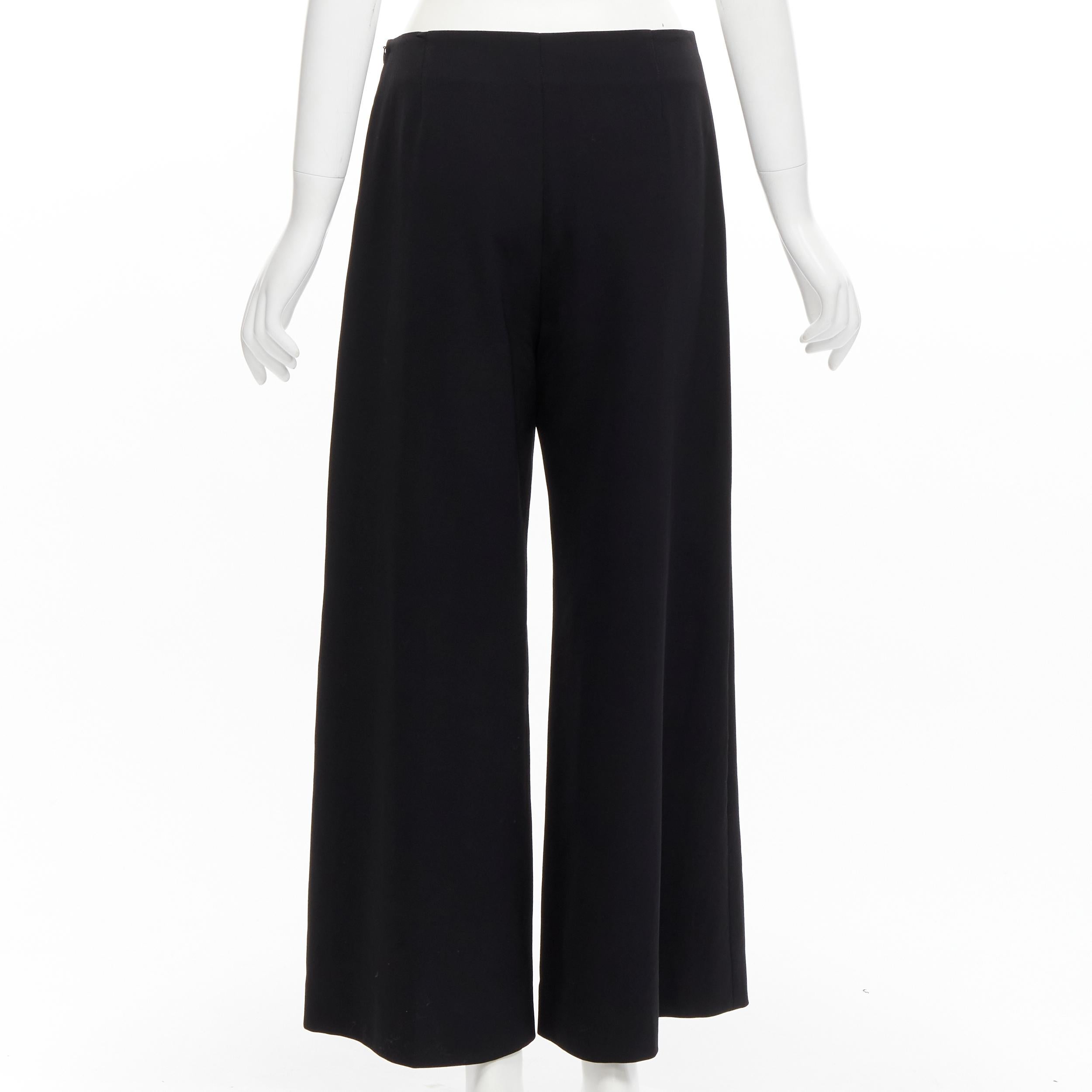 STELLA MCCARTNEY 2015 pantaloni a gamba larga in lana nero argento impreziositi da bottoni IT40 S in vendita 1