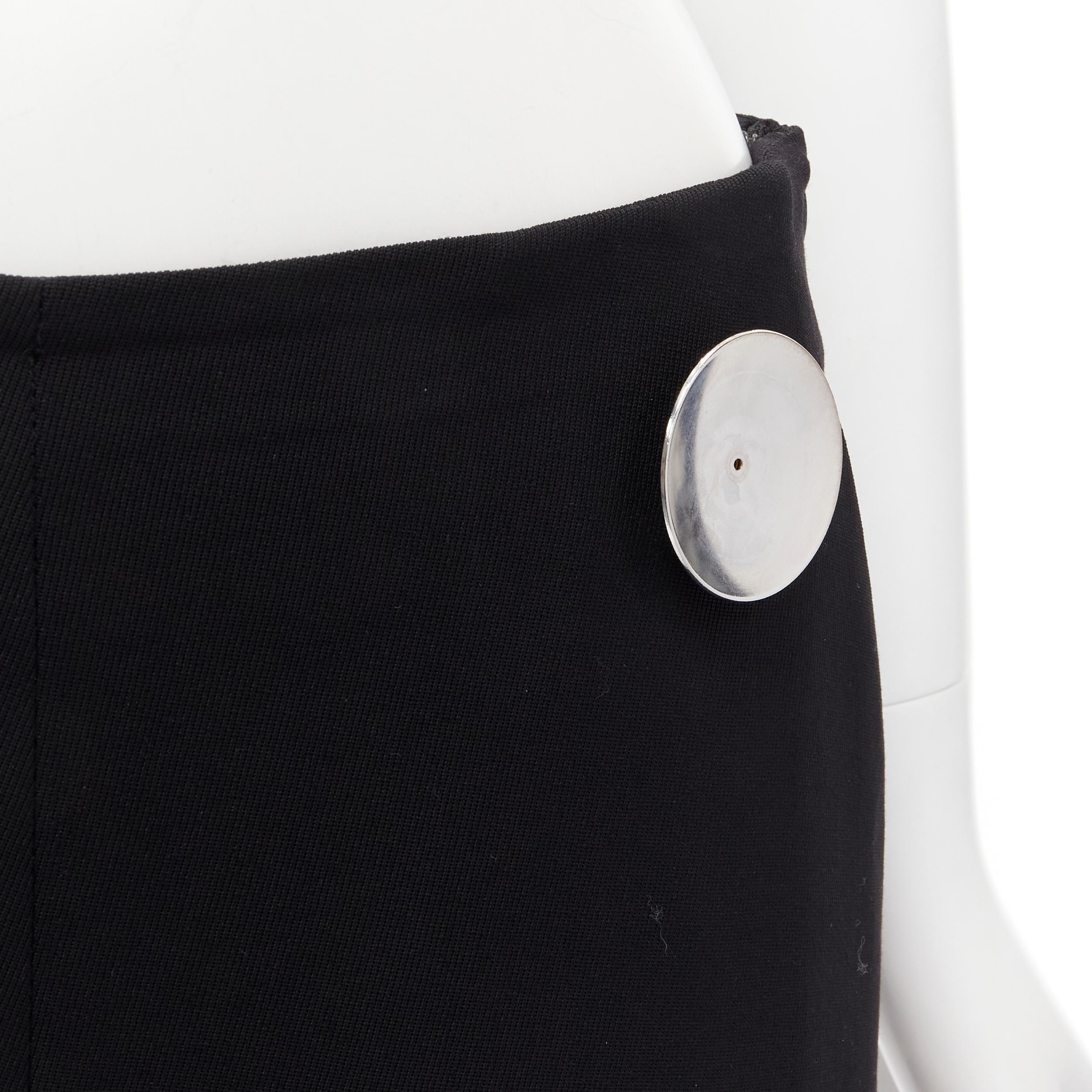 STELLA MCCARTNEY 2015 pantaloni a gamba larga in lana nero argento impreziositi da bottoni IT40 S in vendita 2