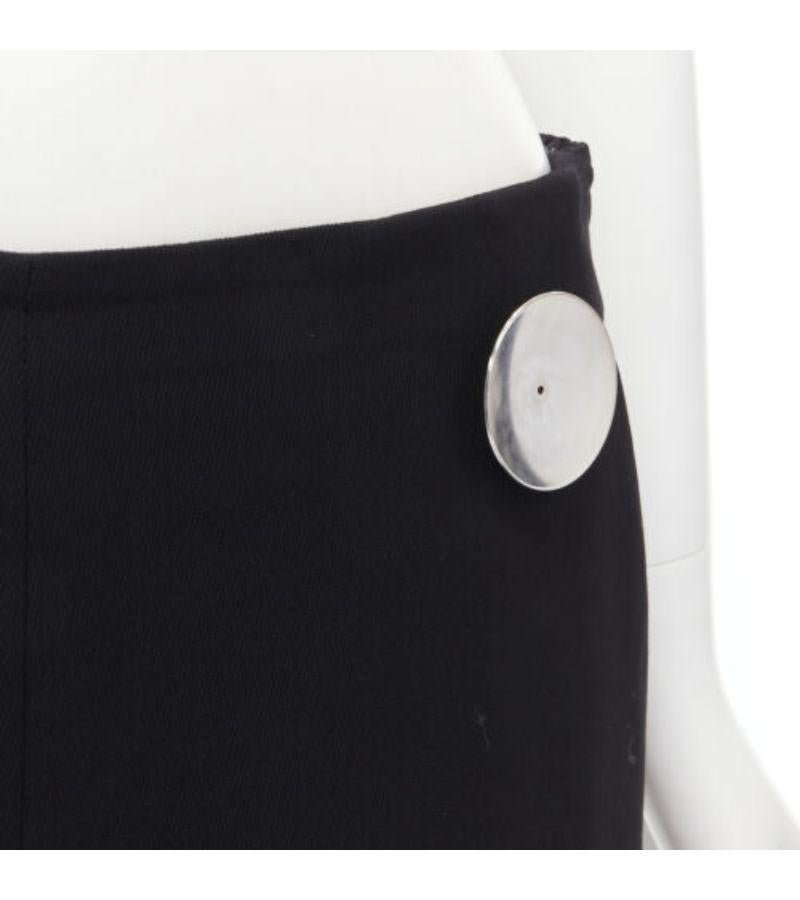 STELLA MCCARTNEY 2015 wool black silver button embellished wide leg pants IT40 S For Sale 2
