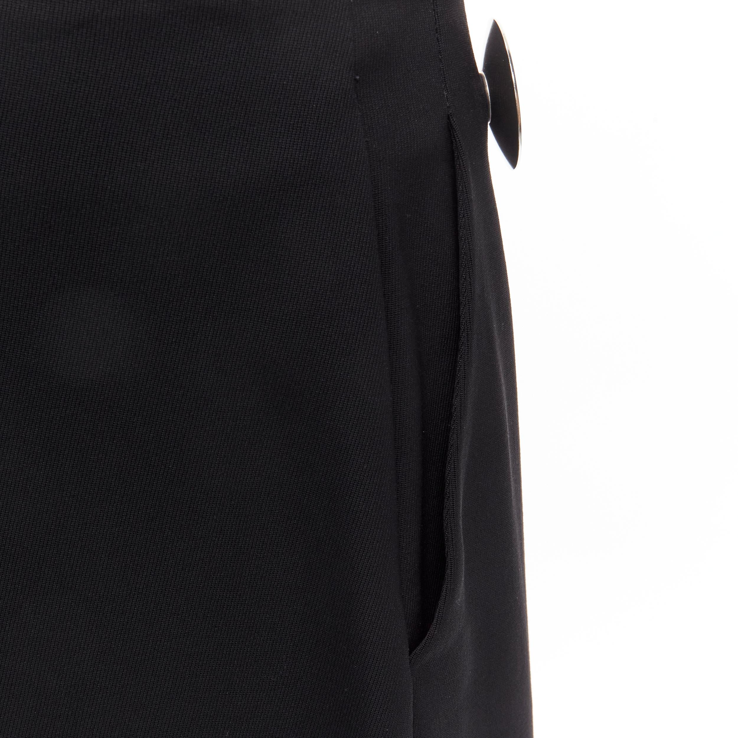 STELLA MCCARTNEY 2015 pantaloni a gamba larga in lana nero argento impreziositi da bottoni IT40 S in vendita 3