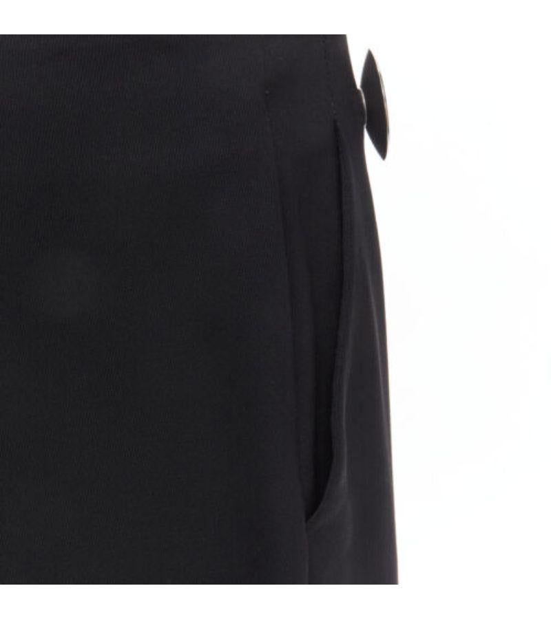 STELLA MCCARTNEY 2015 wool black silver button embellished wide leg pants IT40 S For Sale 3