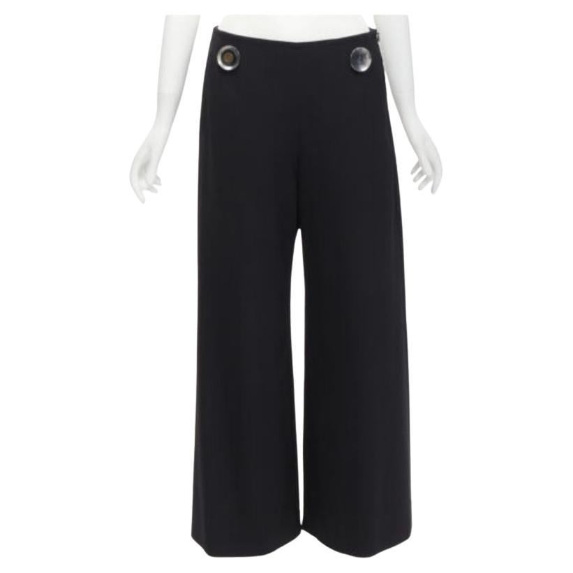 STELLA MCCARTNEY 2015 wool black silver button embellished wide leg pants IT40 S For Sale