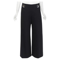 STELLA MCCARTNEY - Pantalon large en laine noir et argenté orné de boutons, taille IT 40 S, 2015