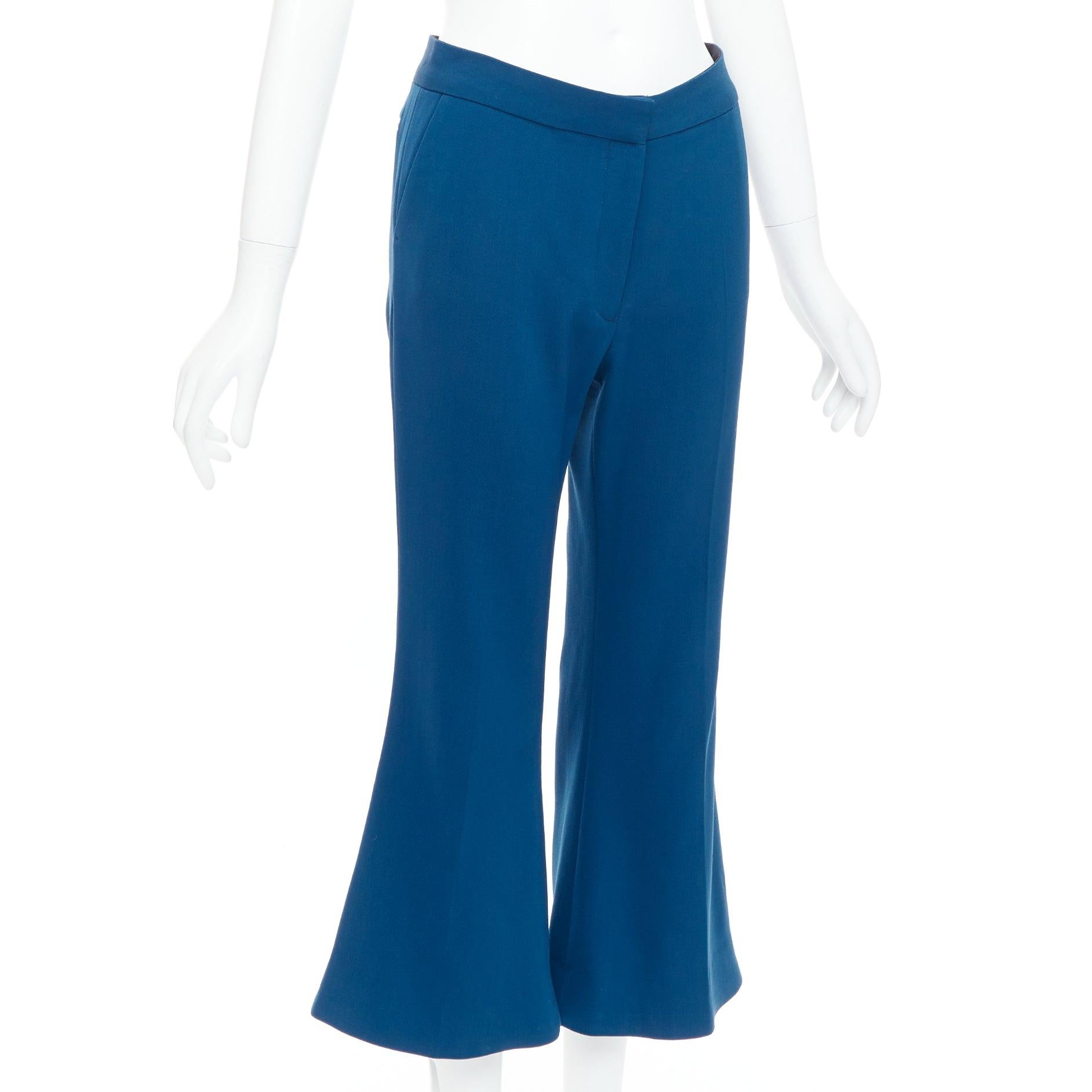 STELLA MCCARTNEY 2016 Pantalones acampanados 100% lana azul IT38 XS Azul en venta