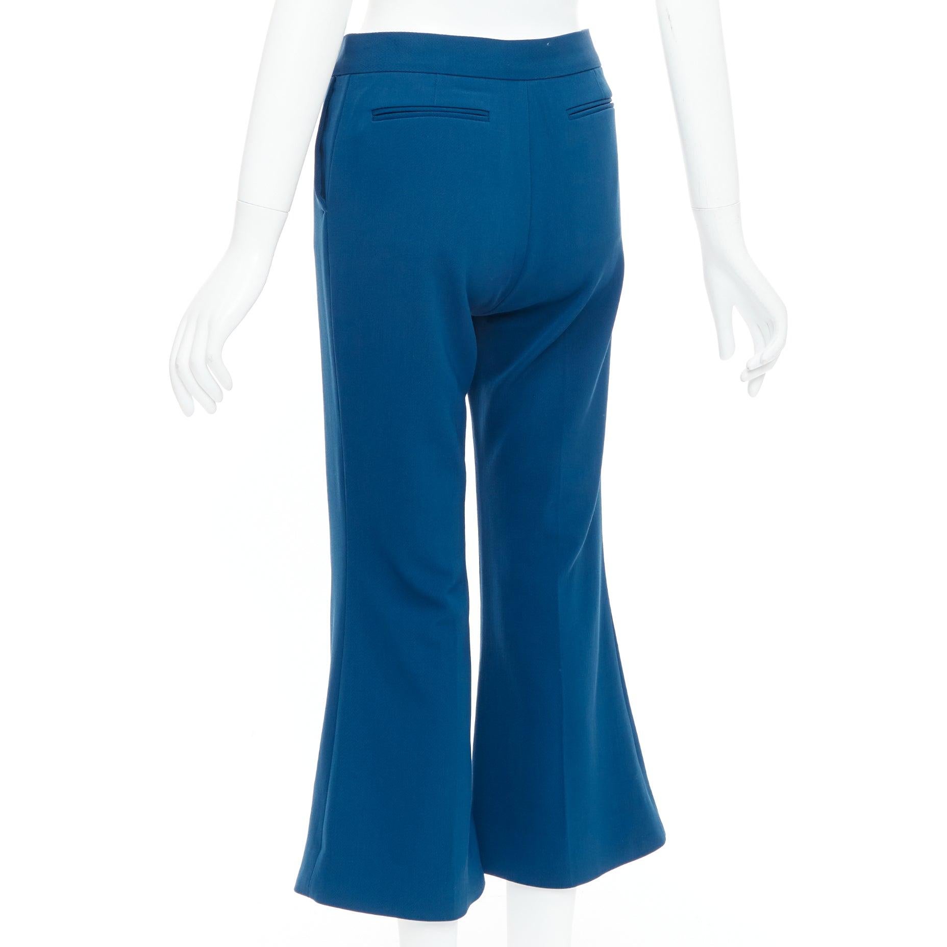 STELLA MCCARTNEY 2016 Pantalones acampanados 100% lana azul IT38 XS en venta 1