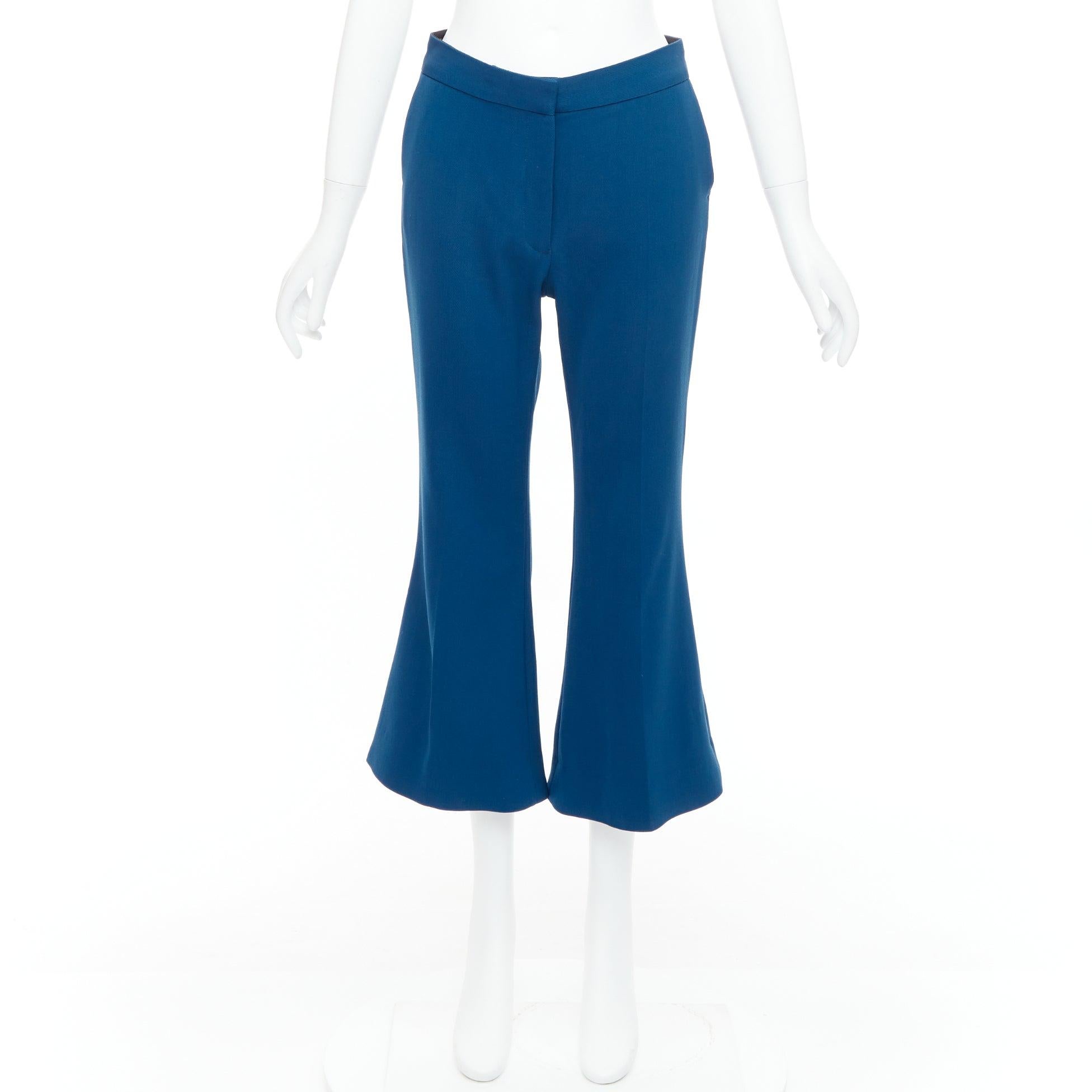 STELLA MCCARTNEY 2016 Pantalones acampanados 100% lana azul IT38 XS en venta 4