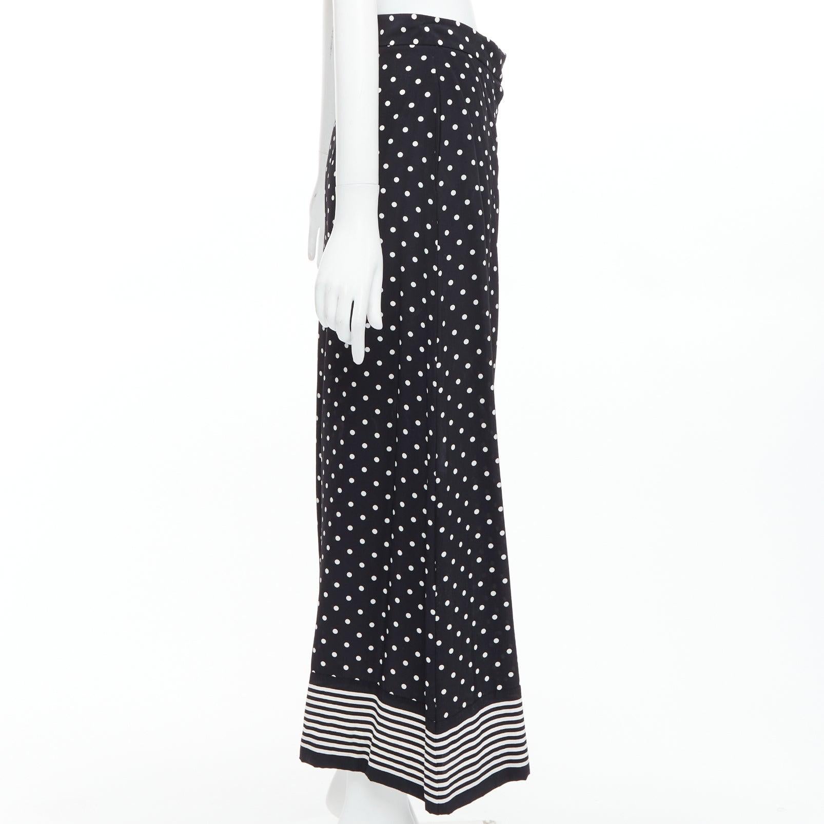 STELLA MCCARTNEY 2016 pantalon rayé noir blanc 100% soie à pois IT36 XXS Excellent état - En vente à Hong Kong, NT