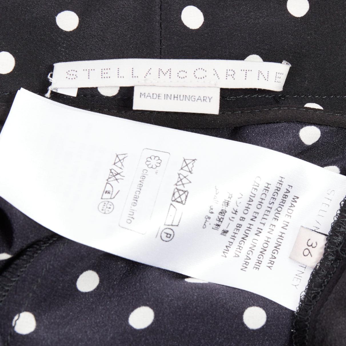 STELLA MCCARTNEY 2016 pantalon rayé noir blanc 100% soie à pois IT36 XXS en vente 3