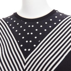 STELLA MCCARTNEY 2016 black white virgin wool silk trim long sleeve sweater