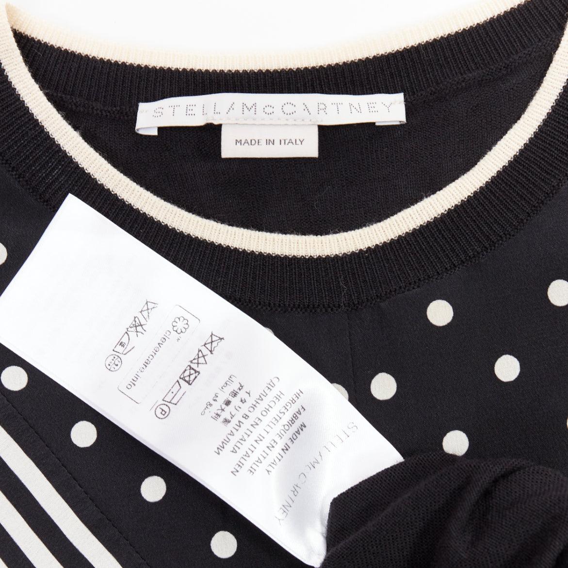 STELLA MCCARTNEY 2016 black white virgin wool silk trim long sleeve sweater For Sale 3