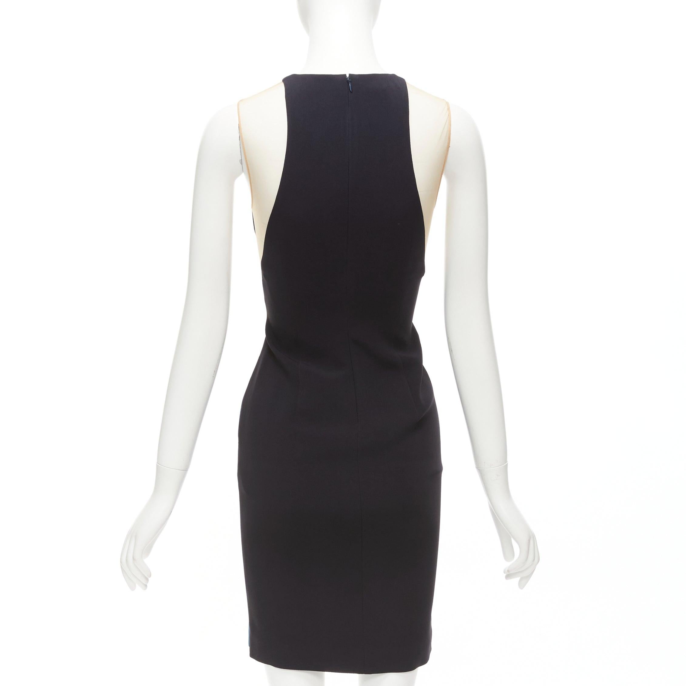 STELLA MCCARTNEY 2016 blue sheer panel waist illusion mini dress IT36 XXS For Sale 1