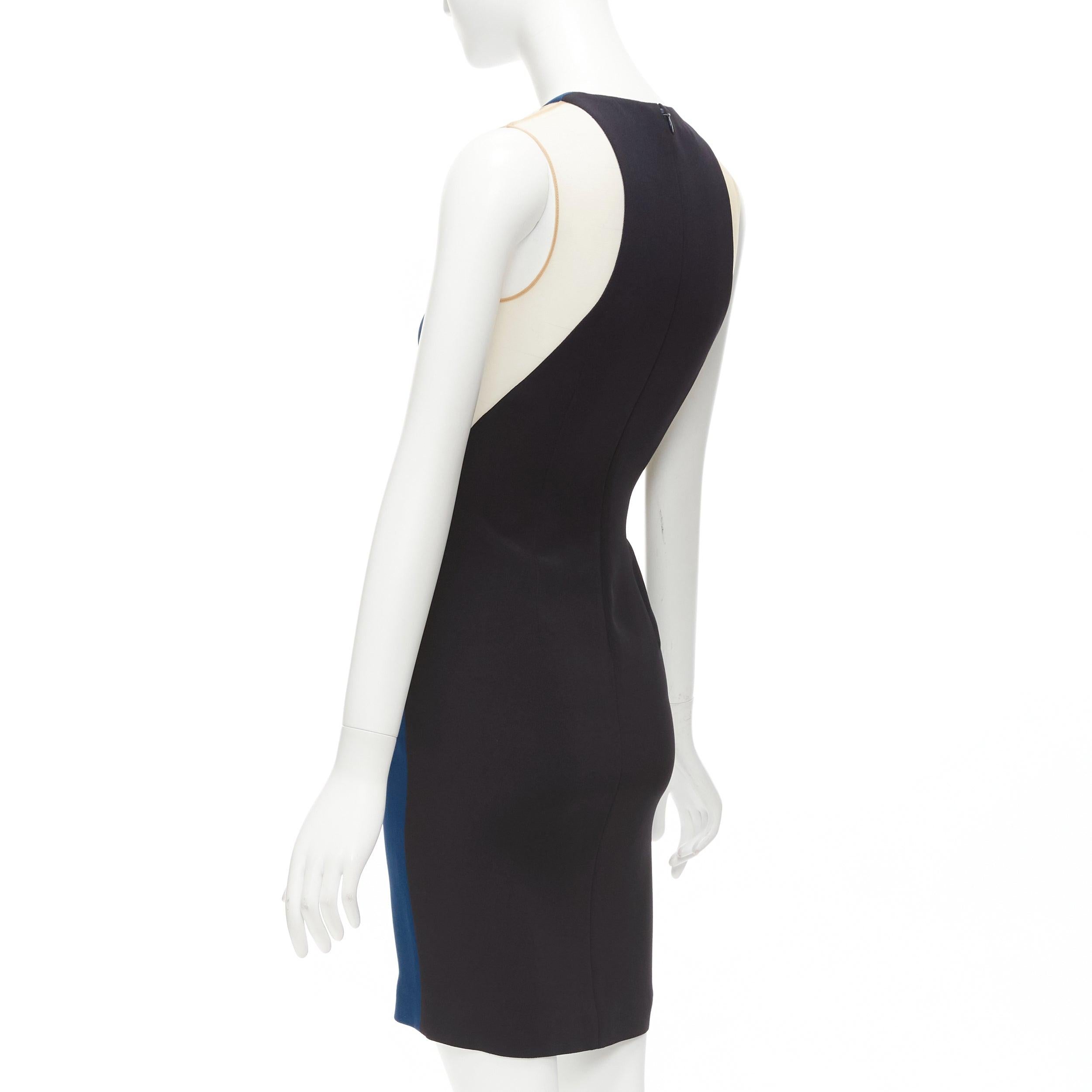 STELLA MCCARTNEY 2016 blue sheer panel waist illusion mini dress IT36 XXS For Sale 2