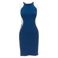 STELLA MCCARTNEY 2016 blau schiere Panel Taille Illusion Minikleid IT36 XXS