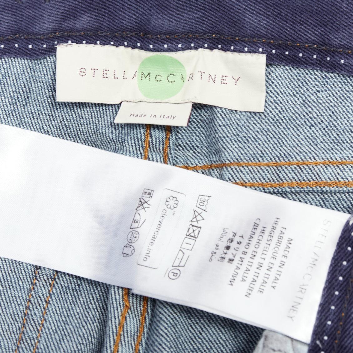 STELLA MCCARTNEY 2016 brown tiger embroidery blue flare jeans 26