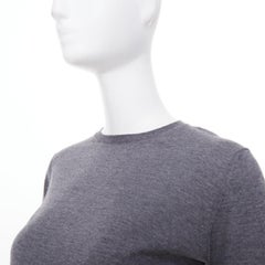 STELLA MCCARTNEY 2016 grey virgin wool fine knit crew sweater IT34 XXS