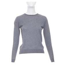 STELLA MCCARTNEY 2016 grey virgin wool fine knit crew sweater IT34 XXS