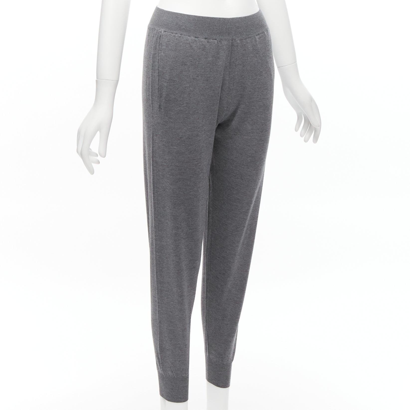 Gray STELLA MCCARTNEY 2016 grey wool blend mid waist casual cropped knitted Pant For Sale