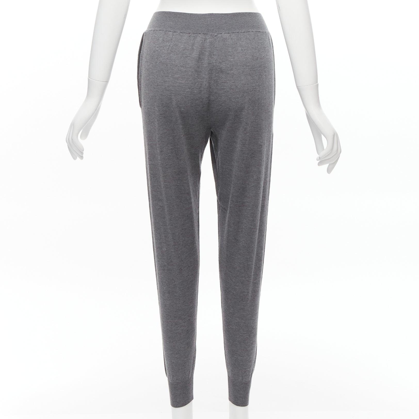 Women's STELLA MCCARTNEY 2016 grey wool blend mid waist casual cropped knitted Pant For Sale