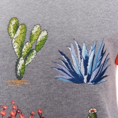STELLA MCCARTNEY 2016 orange cotton embroidered Cactus pullover sweater IT38 XS