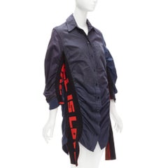 STELLA MCCARTNEY 2017 All is Love deconstructed side panel shirt dress IT34 2XS