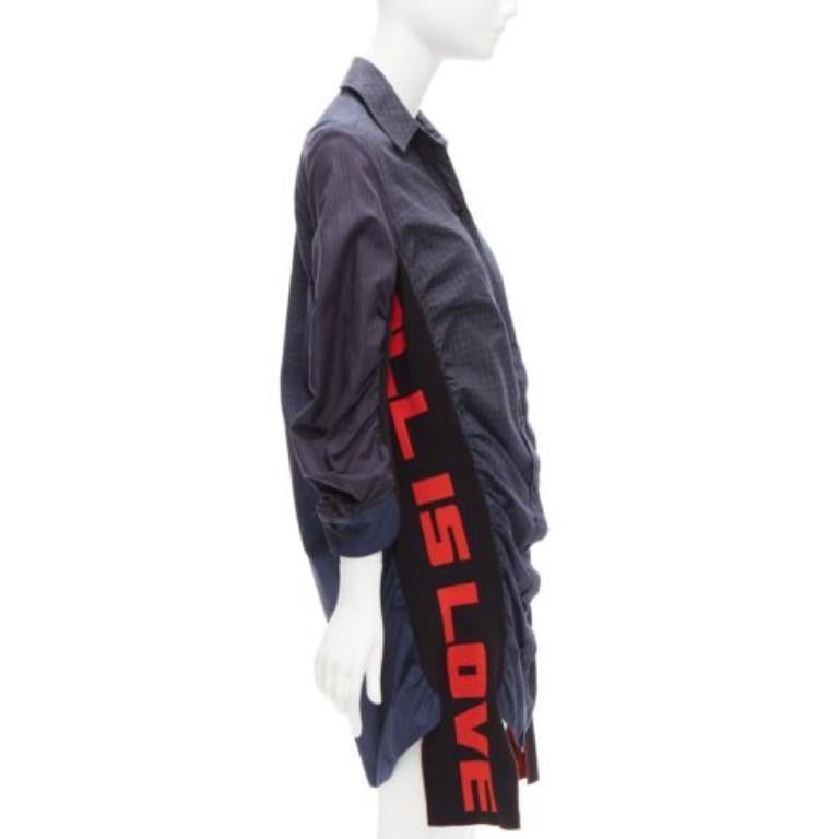 STELLA MCCARTNEY 2017 All is Love robe chemise déconstruite à panneaux latéraux IT34 2XS Excellent état - En vente à Hong Kong, NT