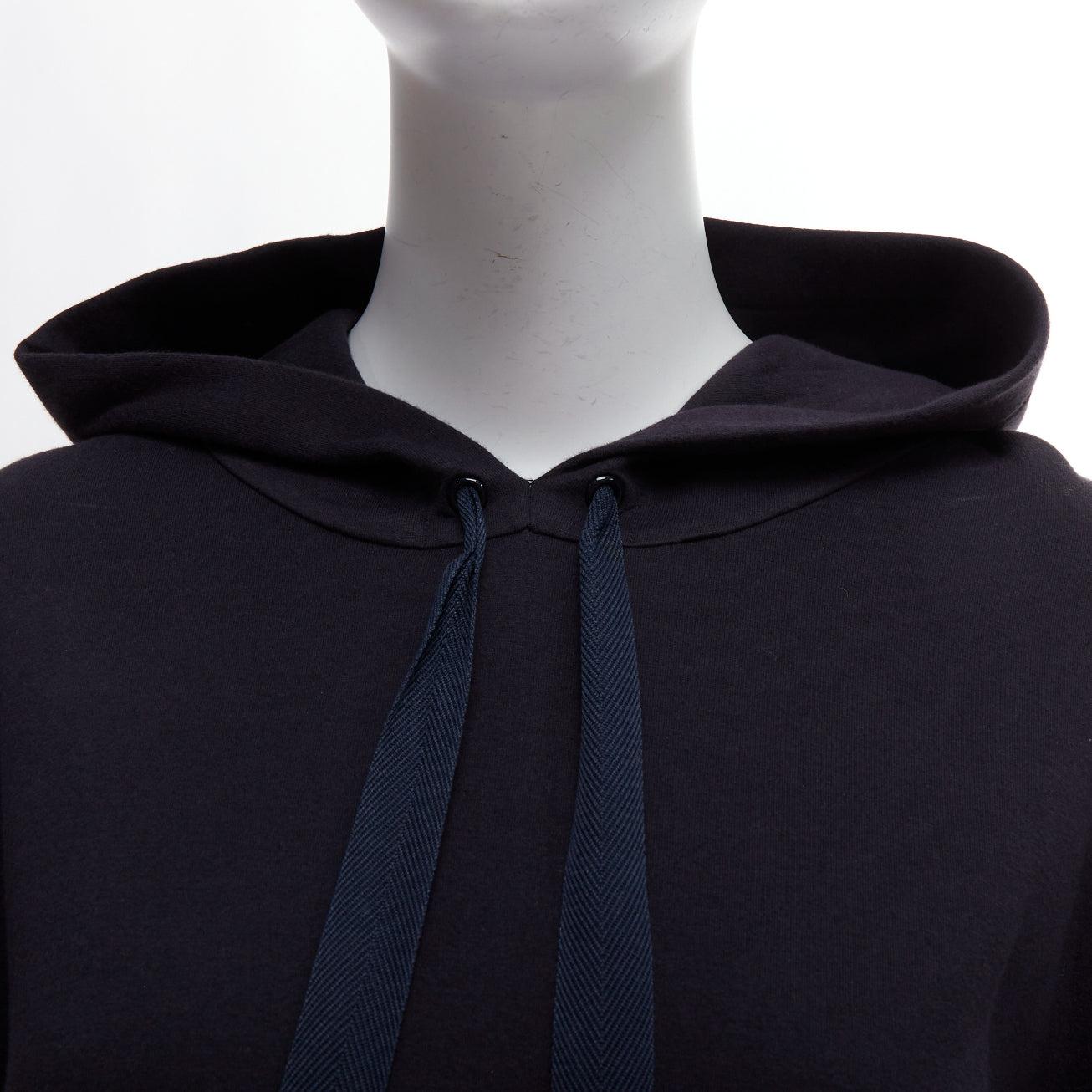 STELLA MCCARTNEY 2017 All Is Love navy red cotton long hoodie IT36 XXS For Sale 2