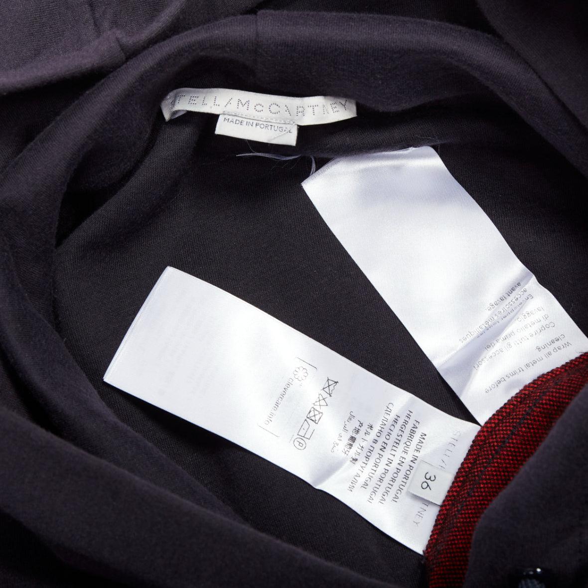 STELLA MCCARTNEY 2017 All Is Love navy red cotton long hoodie IT36 XXS For Sale 3