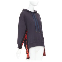 STELLA MCCARTNEY 2017 All is Love trim high low hem drawstring hoodie IT36 XXS