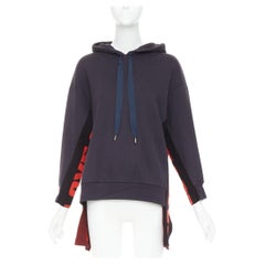 STELLA MCCARTNEY 2017 All is Love trim high low hem drawstring hoodie IT36 XXS