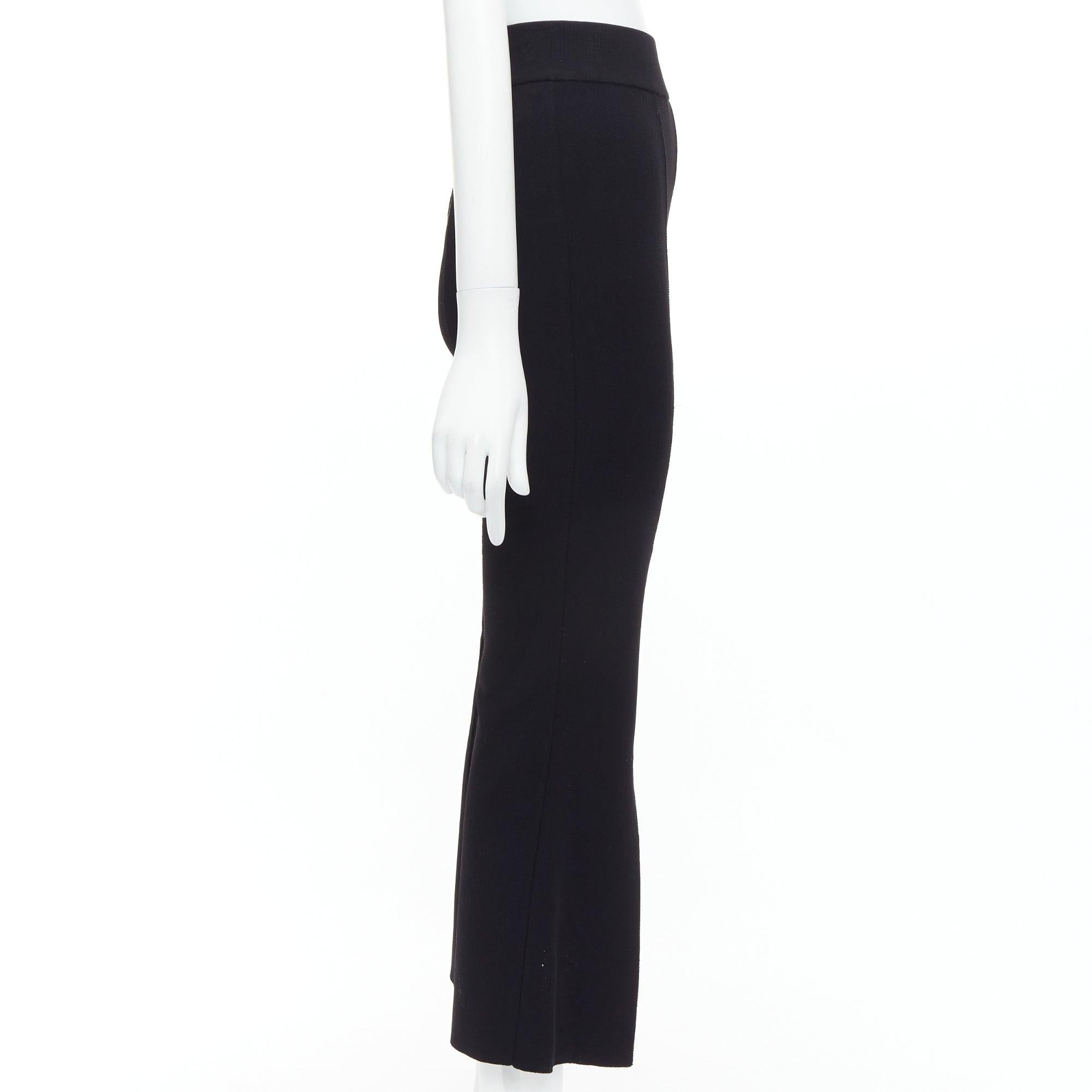 STELLA MCCARTNEY 2017 black knit split hem high waist flare pants IT38 XS In Good Condition For Sale In Hong Kong, NT
