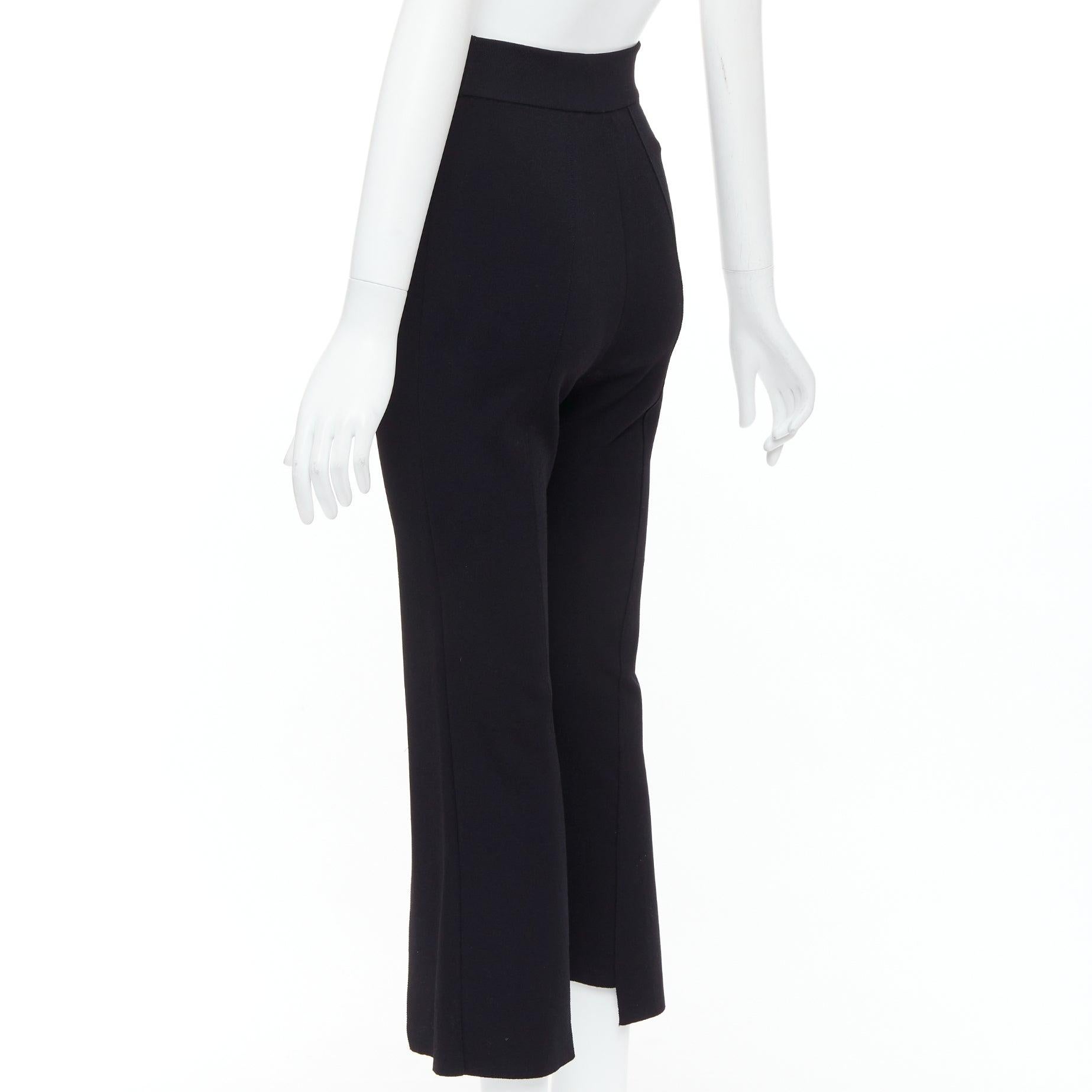 STELLA MCCARTNEY 2017 black knit split hem high waist flare pants IT38 XS For Sale 1