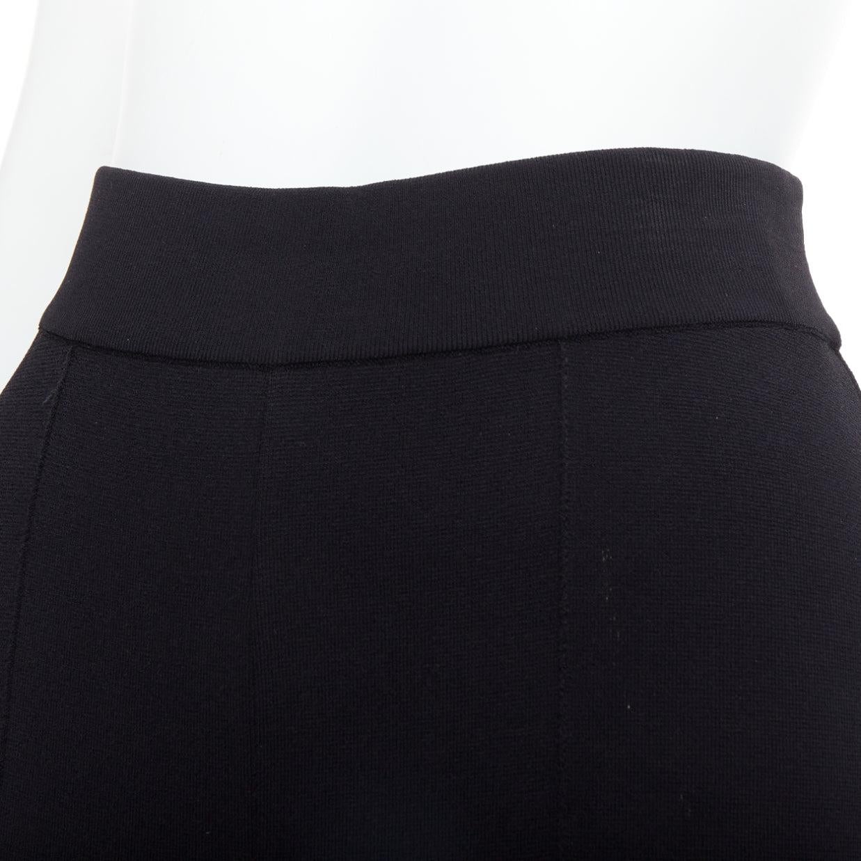 STELLA MCCARTNEY 2017 black knit split hem high waist flare pants IT38 XS For Sale 2