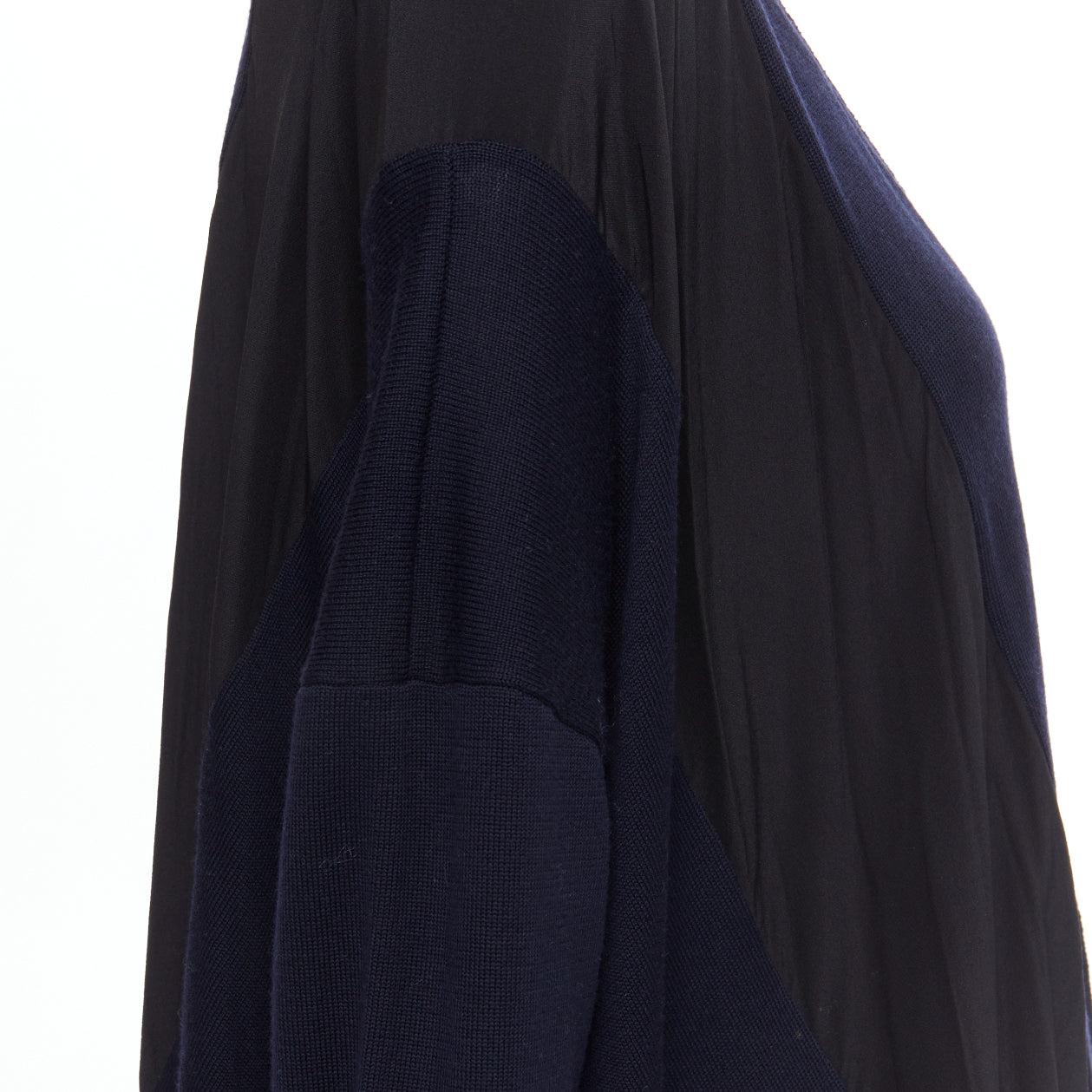 STELLA MCCARTNEY 2017 navy contrast material high low cardigan IT34 XS For Sale 4