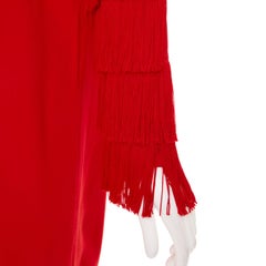 STELLA MCCARTNEY 2017 Ren Ren Tiered Fringe Sleeve Cady shift dress IT38 XS
