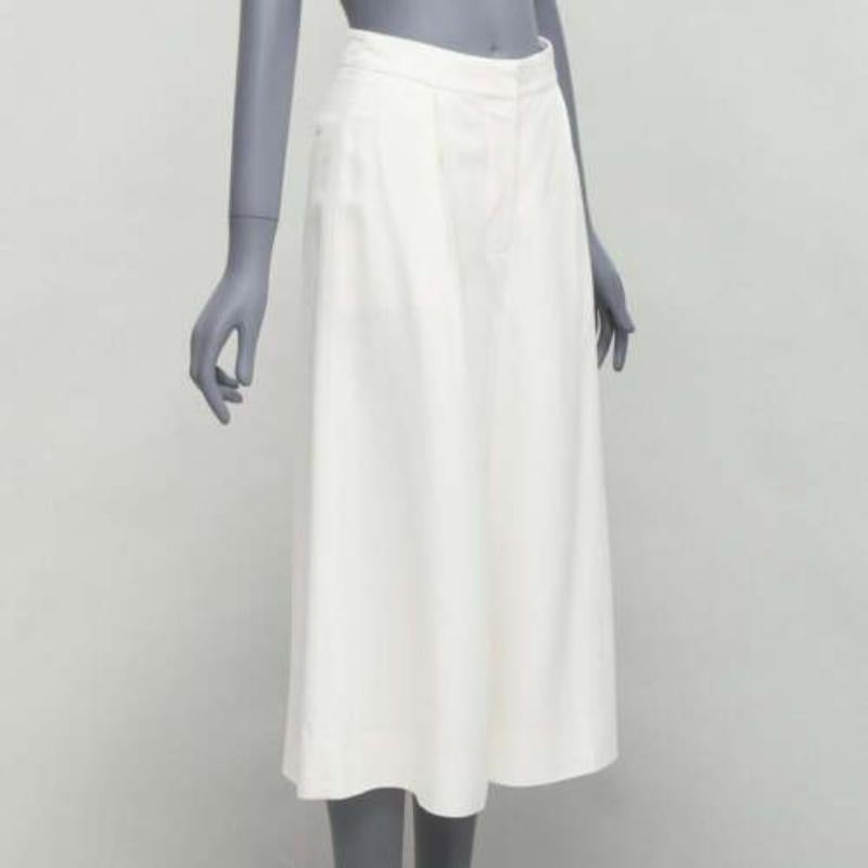 Gris Stella MCCARTNEY 2017 pantalon culotte en soie blanche doublée à plis sur le devant IT34 XXS en vente