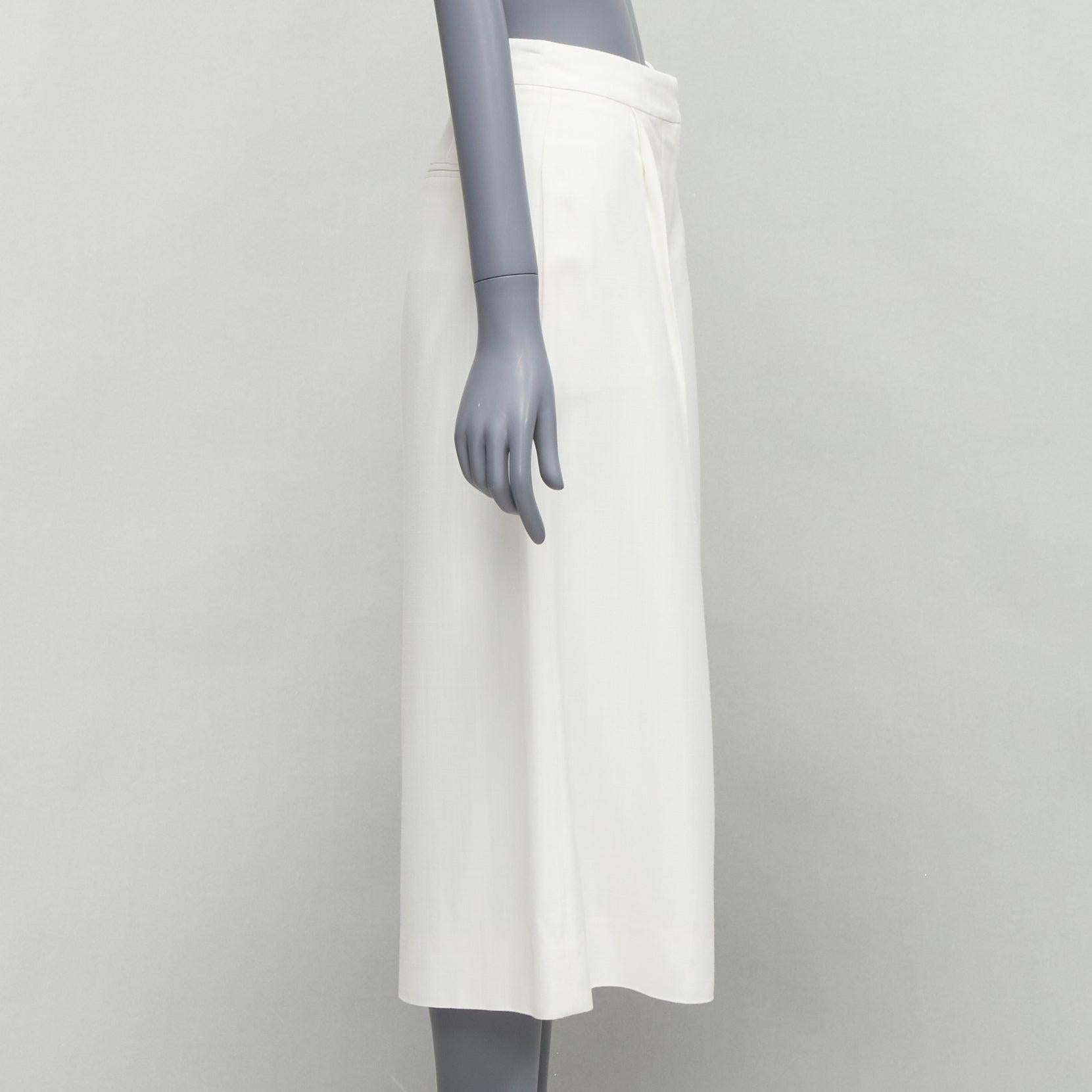 STELLA MCCARTNEY 2017 white silk lined front pleats culotte pants IT34 XXS In Good Condition For Sale In Hong Kong, NT