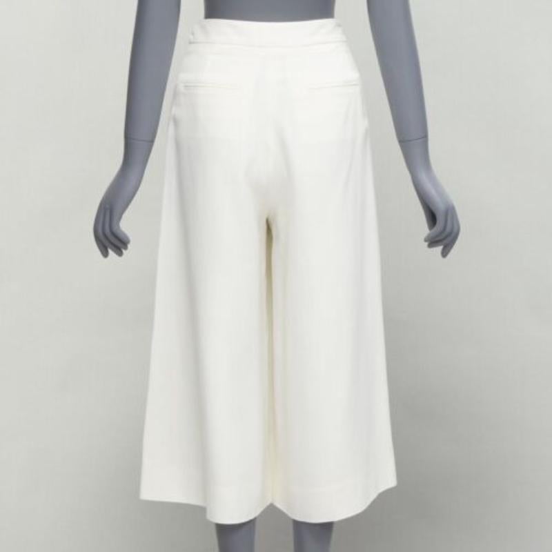 Stella MCCARTNEY 2017 pantalon culotte en soie blanche doublée à plis sur le devant IT34 XXS Pour femmes en vente