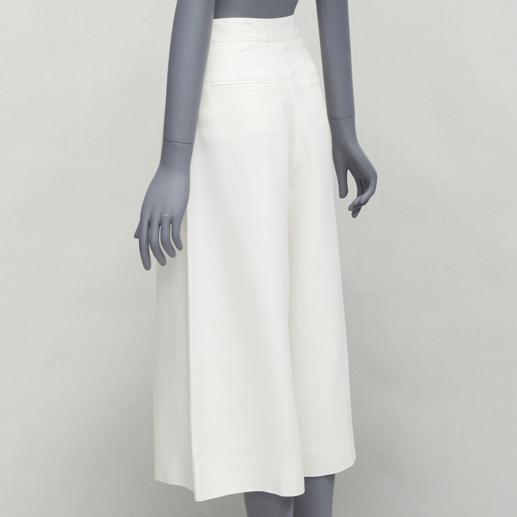 STELLA MCCARTNEY 2017 white silk lined front pleats culotte pants IT34 XXS For Sale 1