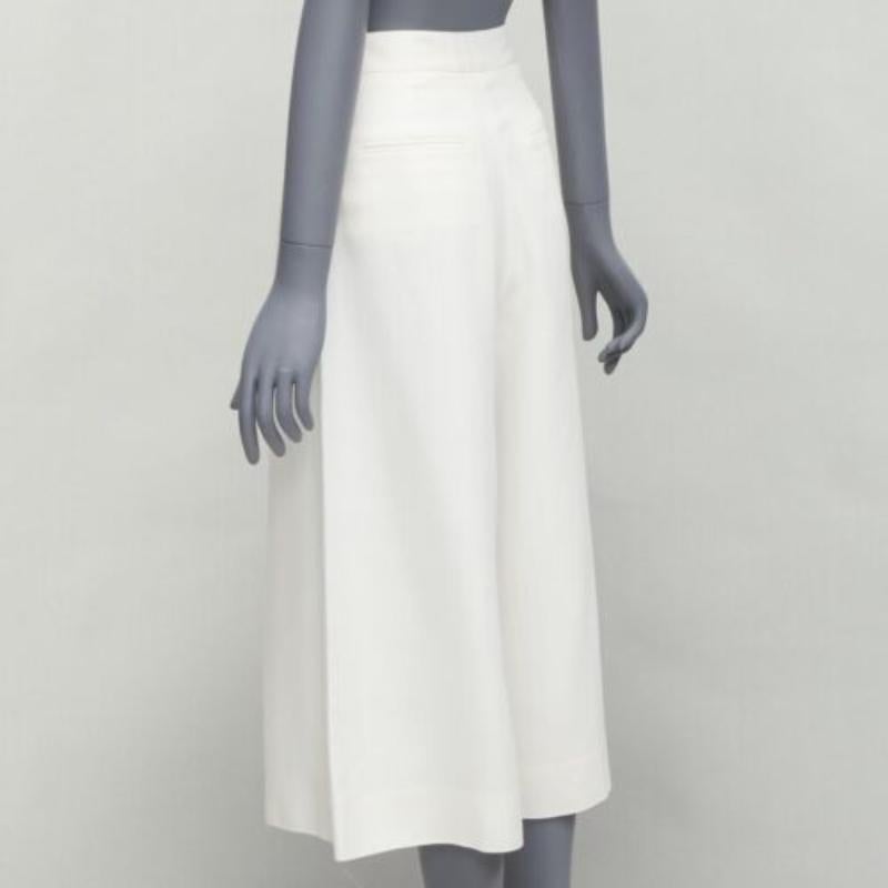 Stella MCCARTNEY 2017 pantalon culotte en soie blanche doublée à plis sur le devant IT34 XXS en vente 1