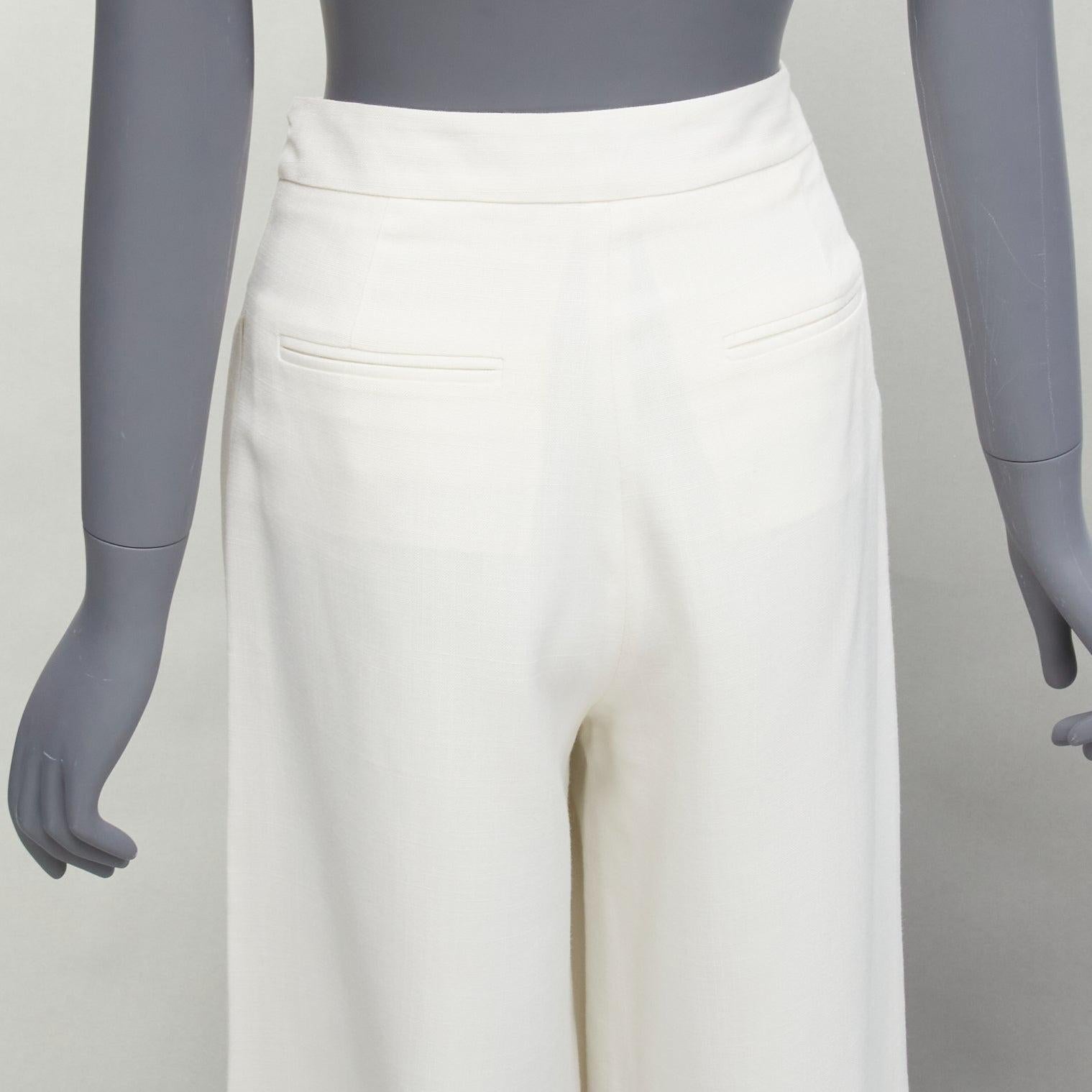 STELLA MCCARTNEY 2017 white silk lined front pleats culotte pants IT34 XXS For Sale 2