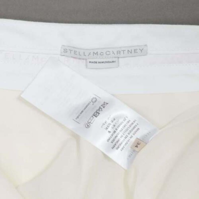 Stella MCCARTNEY 2017 pantalon culotte en soie blanche doublée à plis sur le devant IT34 XXS en vente 3