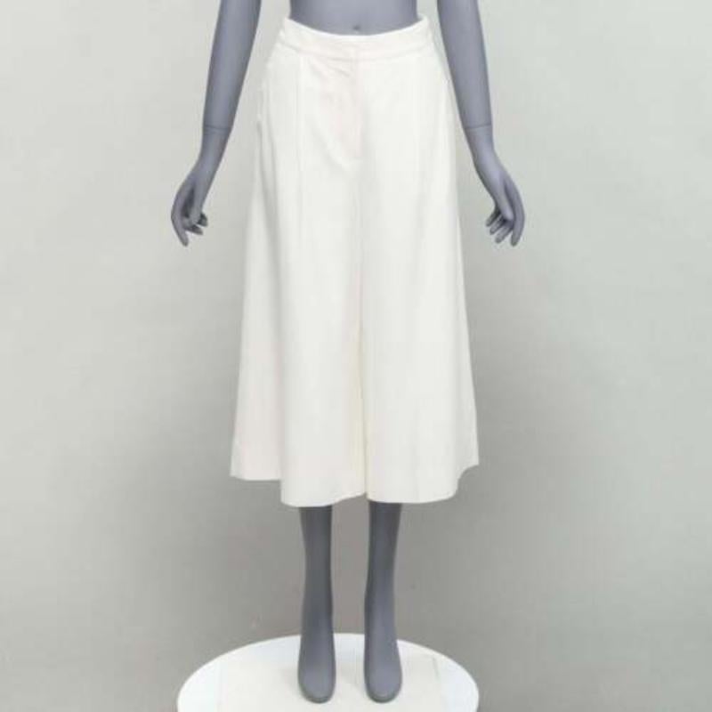 Stella MCCARTNEY 2017 pantalon culotte en soie blanche doublée à plis sur le devant IT34 XXS en vente 4