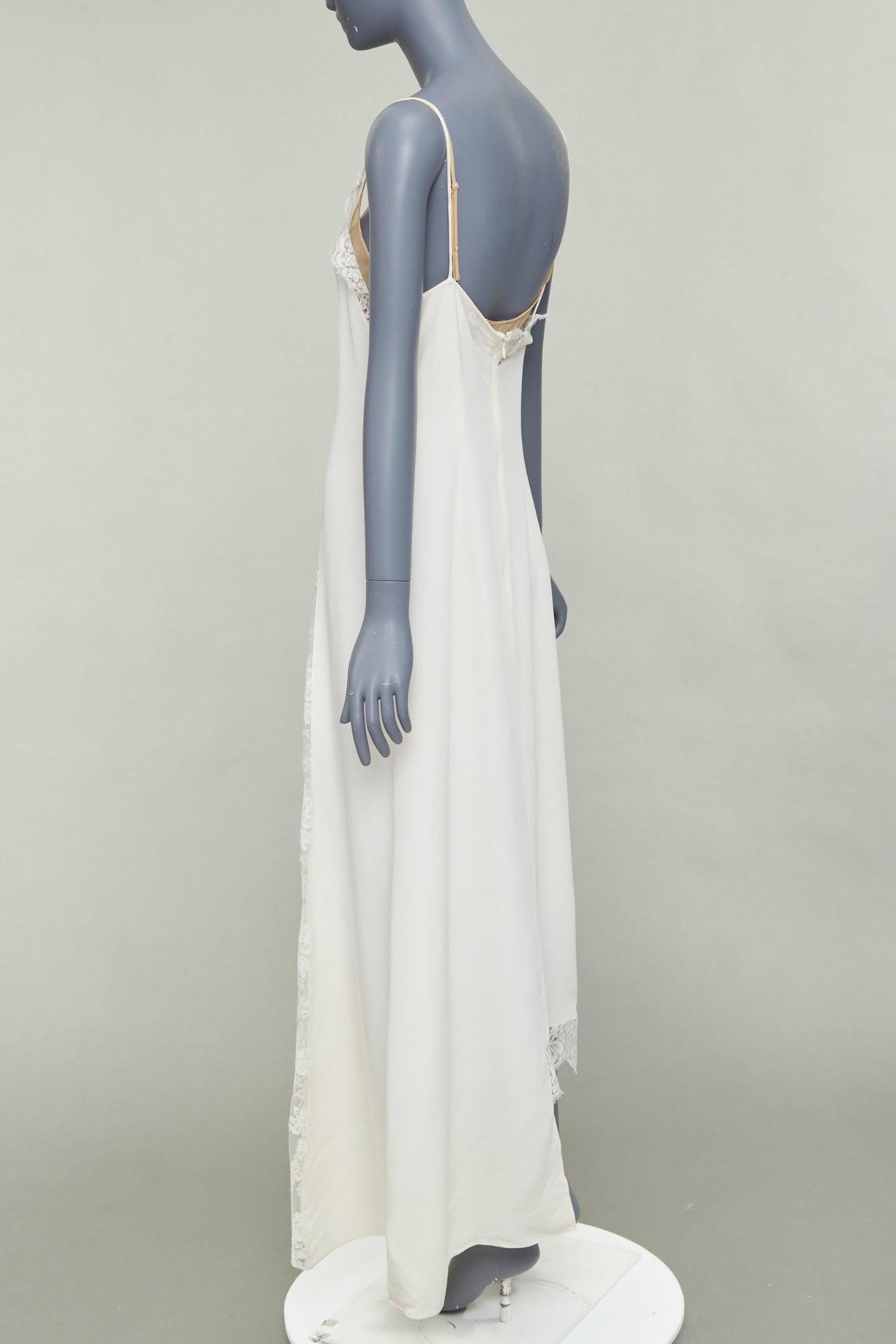 STELLA MCCARTNEY 2018 Seiden-Baumwollmischung Spitzenbesatz geschichtetes Brautkleid IT36 XXS im Angebot 1