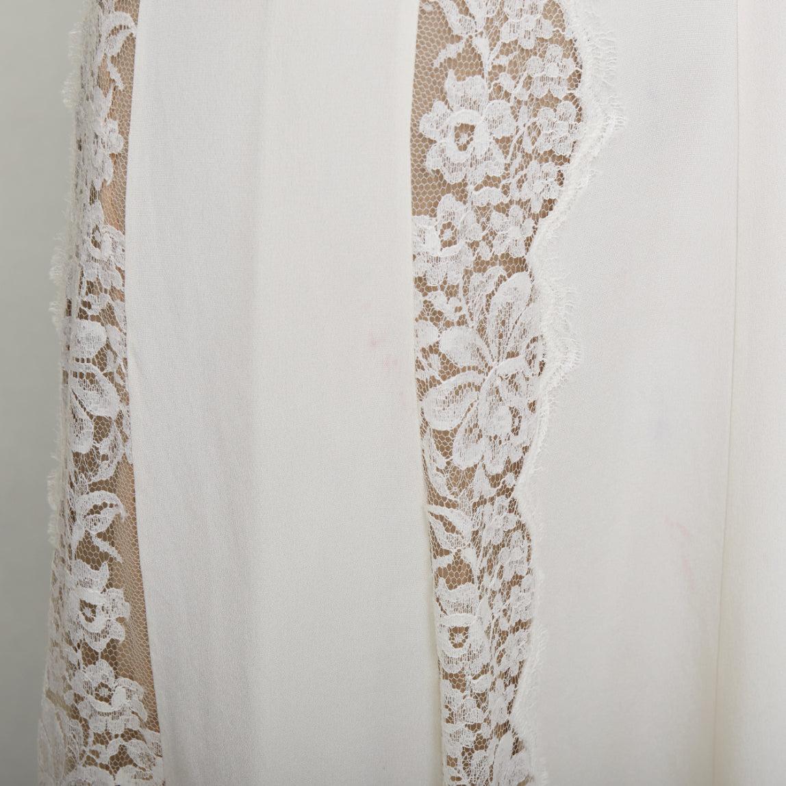 STELLA MCCARTNEY 2018 Seiden-Baumwollmischung Spitzenbesatz geschichtetes Brautkleid IT36 XXS im Angebot 2