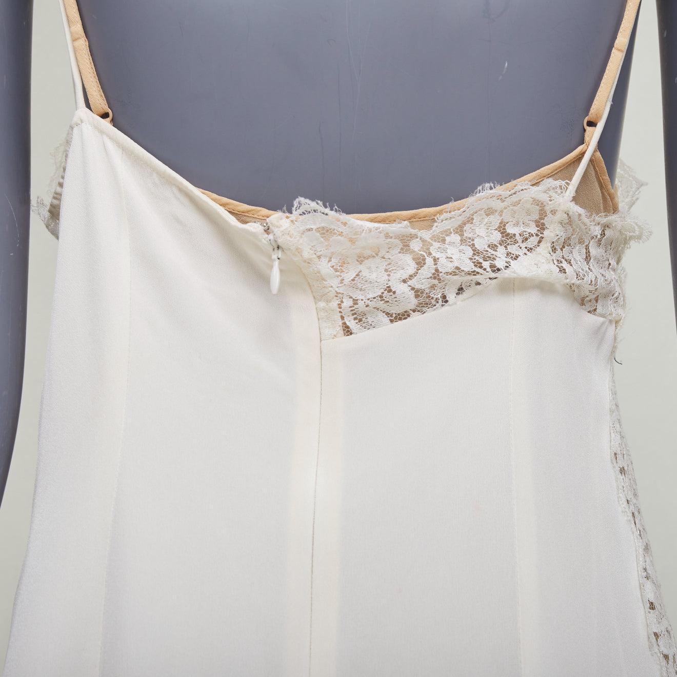 STELLA MCCARTNEY 2018 Seiden-Baumwollmischung Spitzenbesatz geschichtetes Brautkleid IT36 XXS im Angebot 4