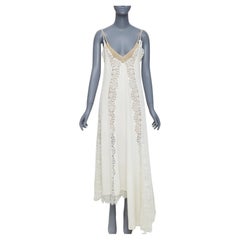 STELLA MCCARTNEY 2018 vestido de novia a capas de encaje de seda y mezcla de algodón IT36 XXS