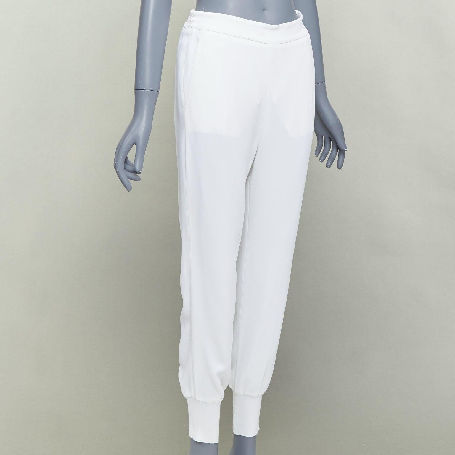 Grigio Stella McCartney 2019 pantaloni jogger minimal in misto viscosa color crema IT36 XXS in vendita