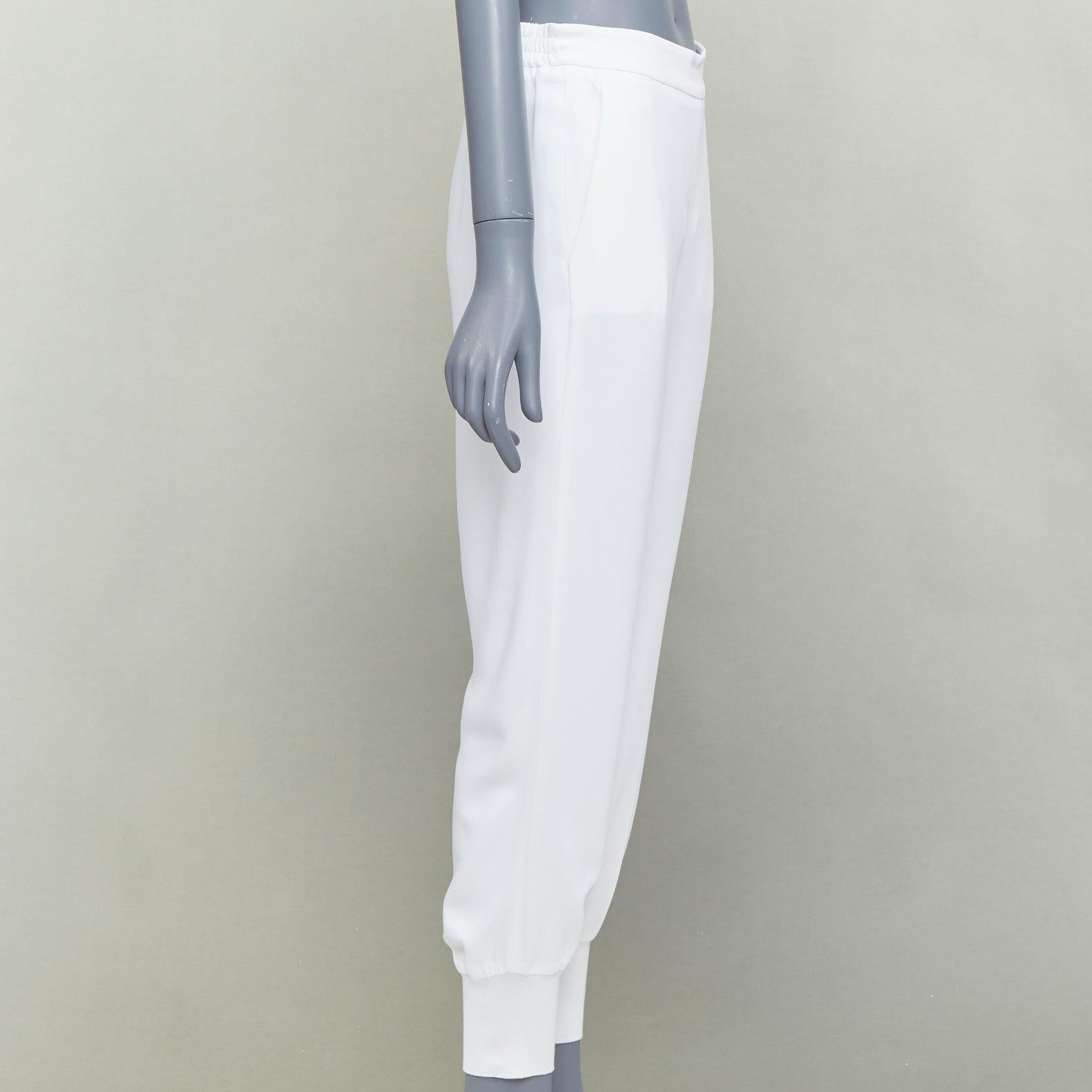 Stella McCartney 2019 pantaloni jogger minimal in misto viscosa color crema IT36 XXS In condizioni buone in vendita a Hong Kong, NT