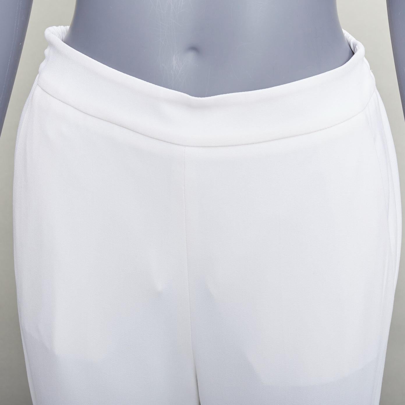 Stella McCartney 2019 pantaloni jogger minimal in misto viscosa color crema IT36 XXS in vendita 2